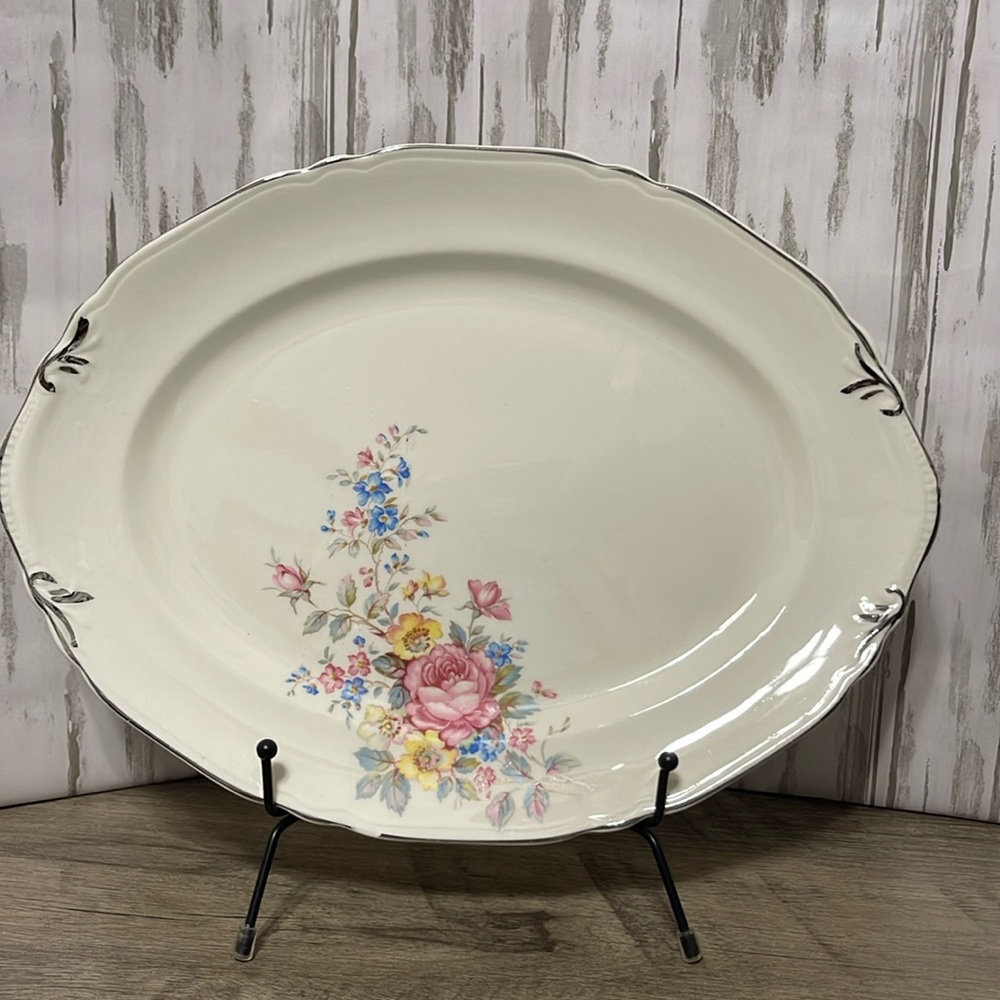 Vintage‎ Crown Potteries Co. Made in U.S.A. Platter